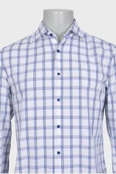 Men's straight-cut shirt in a large check pattern