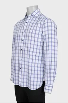 Men's straight-cut shirt in a large check pattern