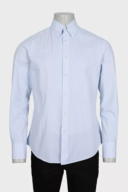 Men's blue checkered shirts