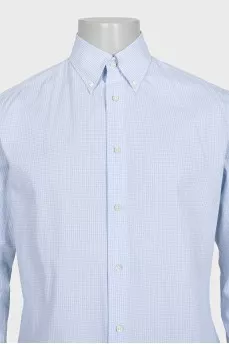 Men's blue checkered shirts