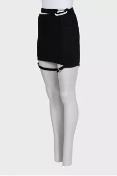 Black bodycon skirt with straps