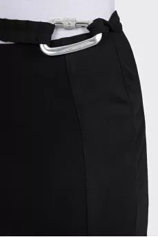 Black bodycon skirt with straps