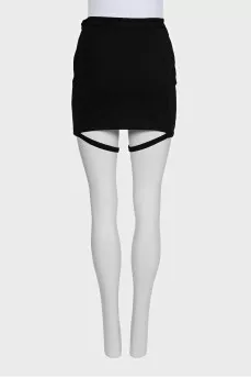 Black bodycon skirt with straps
