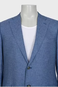 Men's blue silk and cashmere jacket