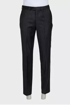 Men's striped suit with wool trousers