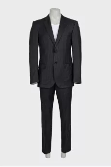 Men's striped suit with wool trousers