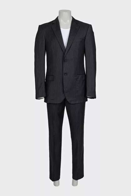 Men's striped suit with wool trousers