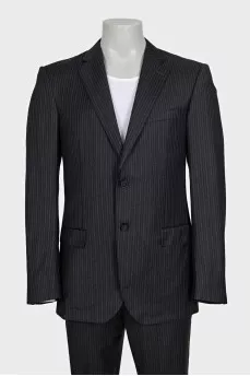 Men's striped suit with wool trousers