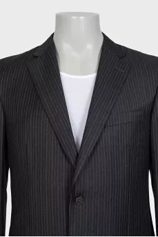 Men's striped suit with wool trousers
