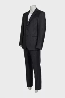 Men's striped suit with wool trousers