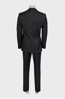 Men's striped suit with wool trousers