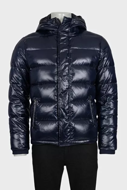 Men's dark blue down jacket