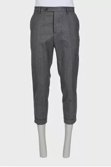 Men's wool trousers with buttons