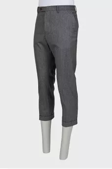 Men's wool trousers with buttons