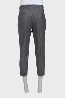 Men's wool trousers with buttons