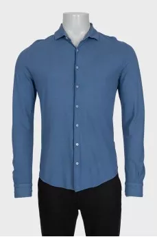 Men's blue button-down shirt