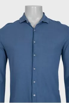Men's blue button-down shirt