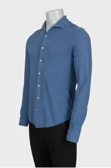 Men's blue button-down shirt