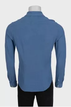 Men's blue button-down shirt