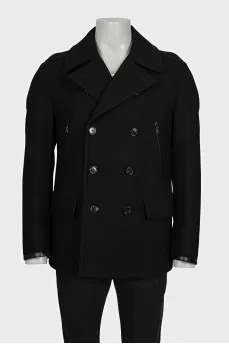 Men's black coat with tag