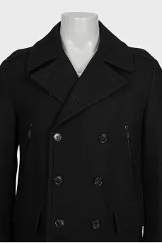 Men's black coat with tag