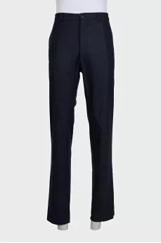 Men's wool trousers with a straight fit tag