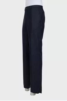 Men's wool trousers with a straight fit tag