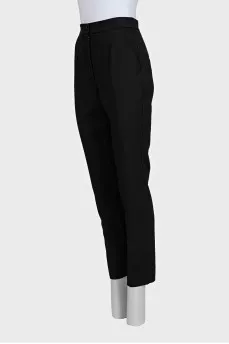 Black wool trousers with tag