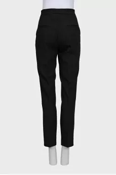 Black wool trousers with tag