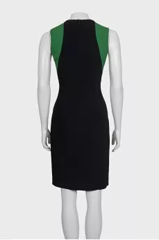 Black bodycon dress with green inserts