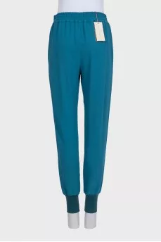 Blue joggers with elastic and tag