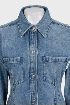 Fitted light blue denim jacket