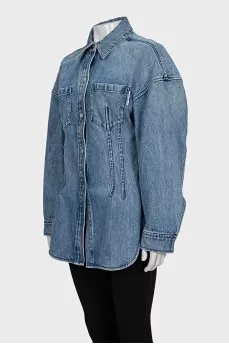 Fitted light blue denim jacket