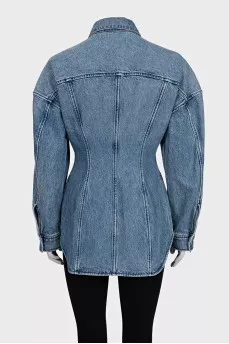 Fitted light blue denim jacket