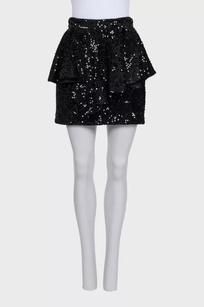 Black sequin skirt with tag