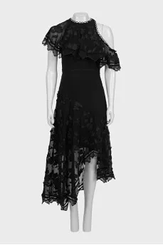 Black dress with floral lace