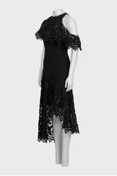 Black dress with floral lace