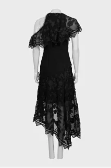 Black dress with floral lace