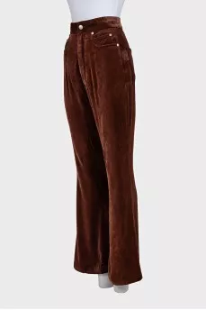 Brown corduroy flared trousers