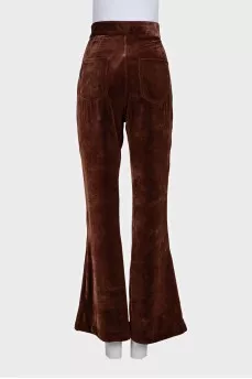 Brown corduroy flared trousers