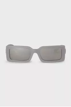 Rectangular sunglasses with a gray frame