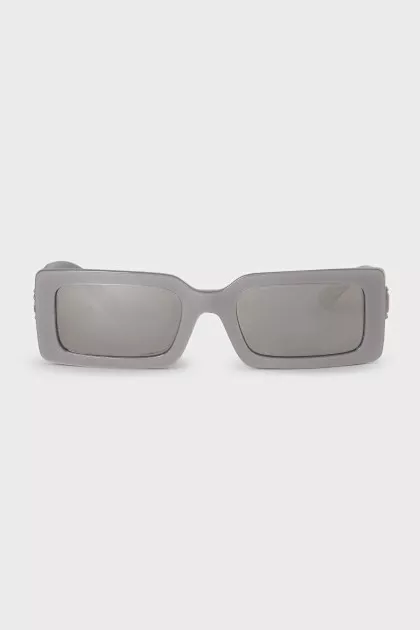 Rectangular sunglasses with a gray frame