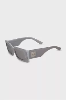 Rectangular sunglasses with a gray frame