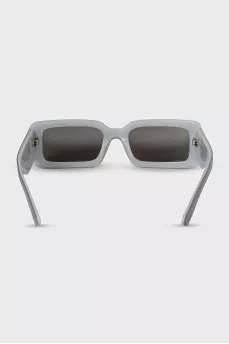 Rectangular sunglasses with a gray frame