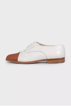Two-tone leather lace-up shoes