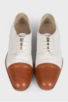 Two-tone leather lace-up shoes