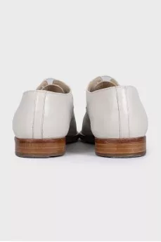 Two-tone leather lace-up shoes