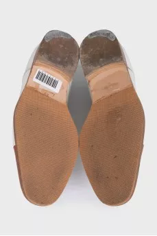 Two-tone leather lace-up shoes