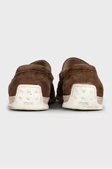 Men's brown suede loafers