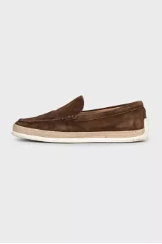 Men's brown suede loafers